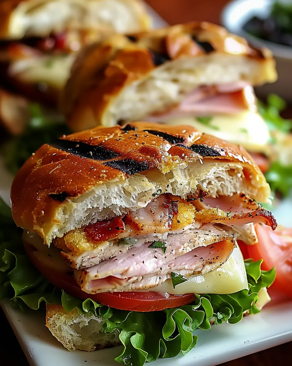 Grilled Chicken Cordon Bleu Sandwich with Turkey Bacon Twist