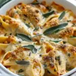 Pumpkin & Gouda Stuffed Shells With Brown Butter & Sage Alfredo Sauce