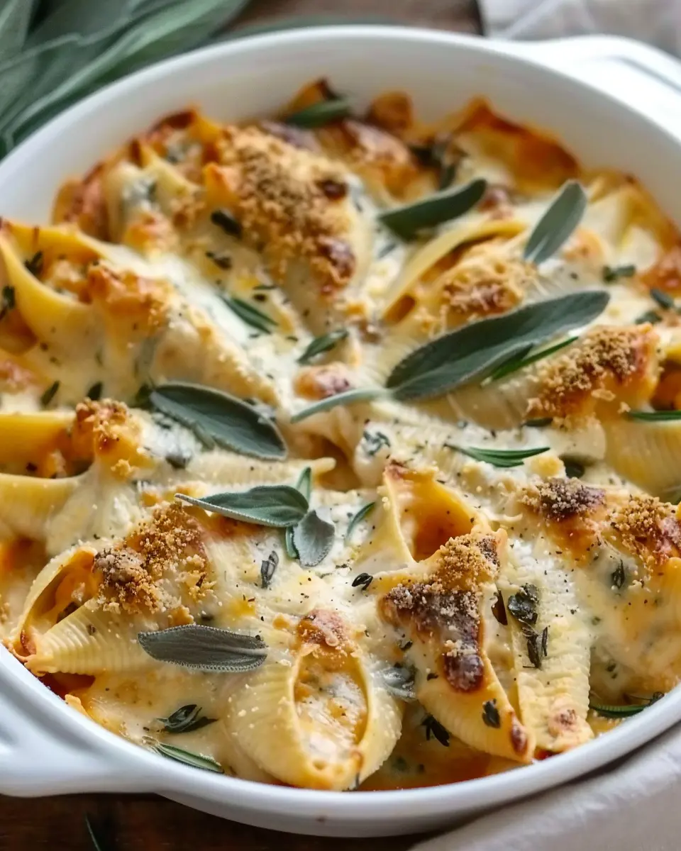 Pumpkin Gouda Stuffed Shells: Indulgent Brown Butter Sage Alfredo