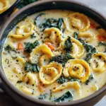 Creamy Vegetarian Tortellini Soup with Kale