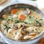 Comforting Rotisserie Chicken and Mushroom Soup