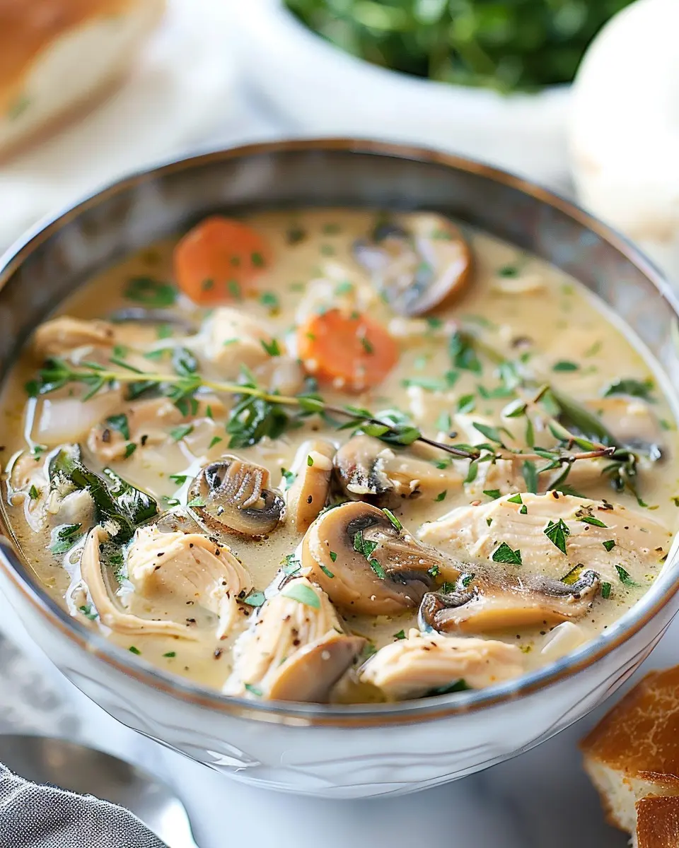 Comforting Rotisserie Chicken Soup with Savory Mushrooms Recipe