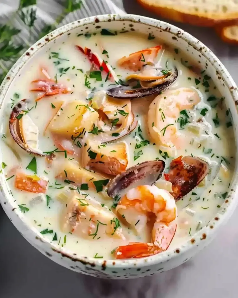 Nova Scotia seafood chowder: Easy Comfort with Turkey Bacon and Chicken Ham