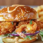 Crispy Fried Shrimp Burger