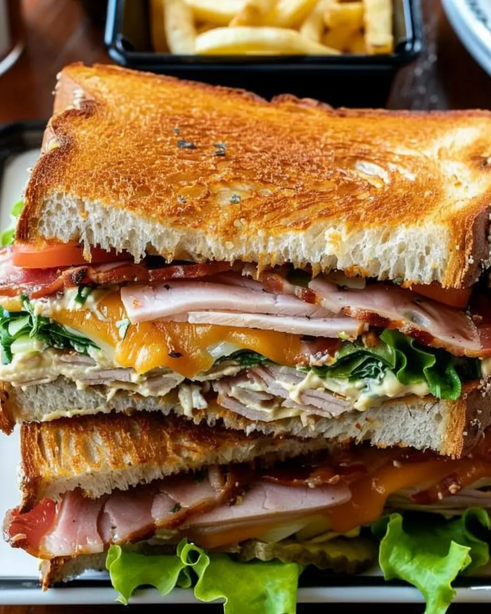 Cowboy Club Sandwich: A Juicy Twist with Turkey Bacon and Chicken Ham