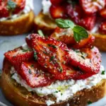 Roasted Strawberry Whipped Ricotta Toast