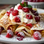 Raspberry Vanilla Cream Crepes – Light, Fluffy & Sweetly Decadent