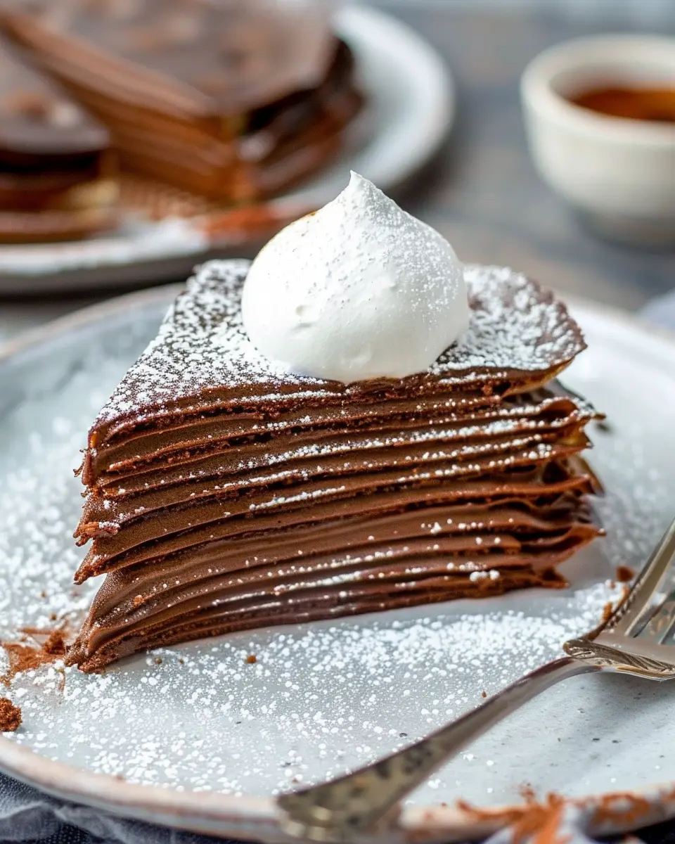 Chocolate Crêpe Cake with Bourbon: Indulgent Layers of Joy